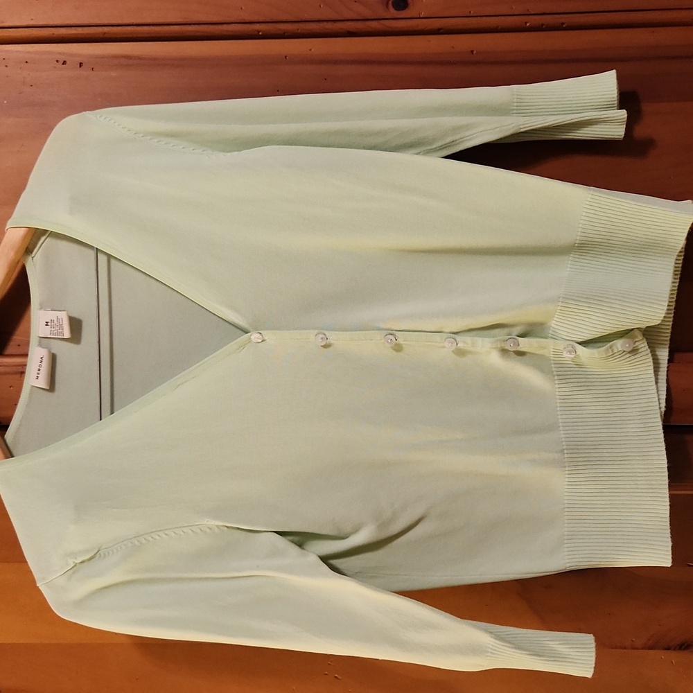 Merona Light Green Button-Up Cardigan
